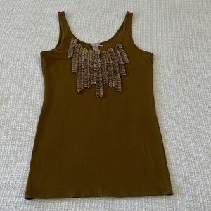 DownEast basics Dijon Color Cotton Blend Tank Top Size Medium